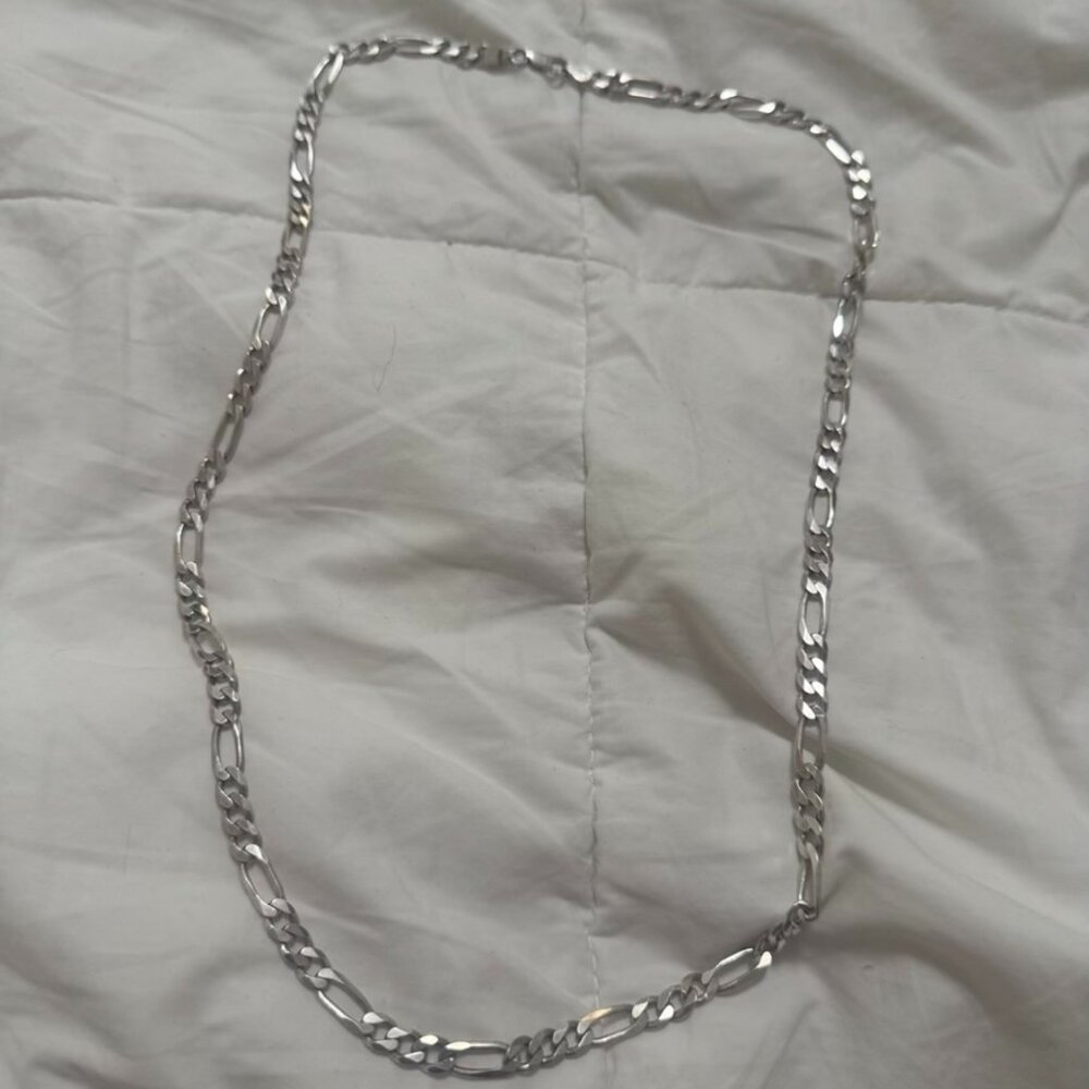 ✨ 925 Sterling Silver Figaro Chain Necklace ✨ 🇮🇹 Made in Italy | 28" Length